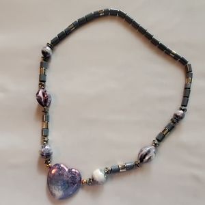 Heart and bead necklace